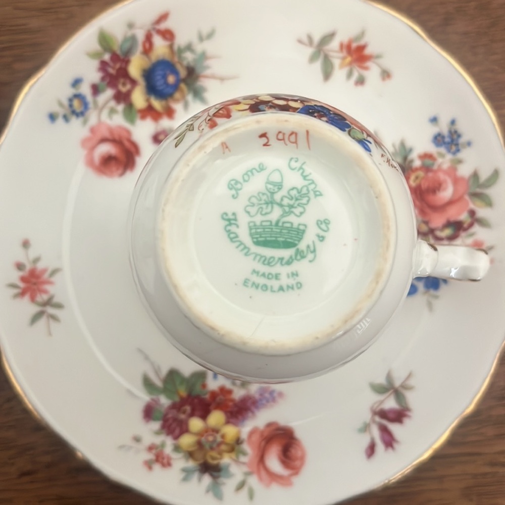 Hammersley bone china set of two Demitasse tea cup Cup and Saucer - Picture 5 of 8